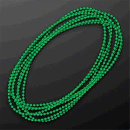 Endless Games Smooth Round Opaque Bead Mardi Gras Necklace, Green, 12PK EN2800536